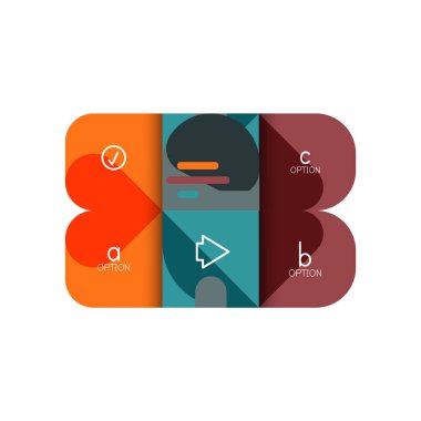 Infographics seçeneği ve adım adım içinde yuvarlak kareler, grafik, grafik, diyagram seçenekleri, parçalar, süreçleri ile unsuru