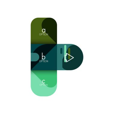 Infographics seçeneği ve adım adım içinde yuvarlak kareler, grafik, grafik, diyagram seçenekleri, parçalar, süreçleri ile unsuru