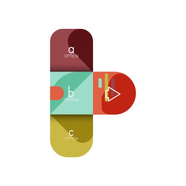 Infographics seçeneği ve adım adım içinde yuvarlak kareler, grafik, grafik, diyagram seçenekleri, parçalar, süreçleri ile unsuru