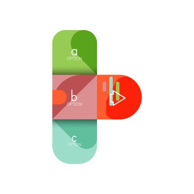 Infographics seçeneği ve adım adım içinde yuvarlak kareler, grafik, grafik, diyagram seçenekleri, parçalar, süreçleri ile unsuru