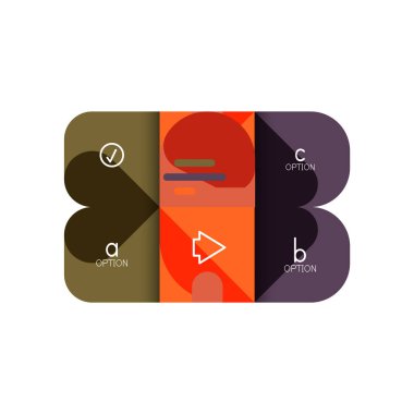 Infographics seçeneği ve adım adım içinde yuvarlak kareler, grafik, grafik, diyagram seçenekleri, parçalar, süreçleri ile unsuru