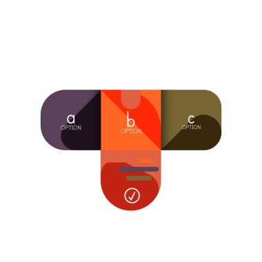 Infographics seçeneği ve adım adım içinde yuvarlak kareler, grafik, grafik, diyagram seçenekleri, parçalar, süreçleri ile unsuru