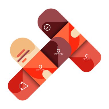 Infographics seçeneği ve adım adım içinde yuvarlak kareler, grafik, grafik, diyagram seçenekleri, parçalar, süreçleri ile unsuru