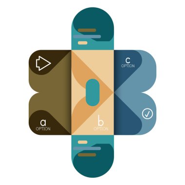 Infographics seçeneği ve adım adım içinde yuvarlak kareler, grafik, grafik, diyagram seçenekleri, parçalar, süreçleri ile unsuru