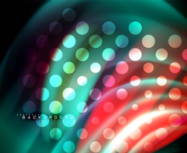 Neon holografik sıvı renkli dalga web, duvar kağıdı, desen, doku ve arka plan için