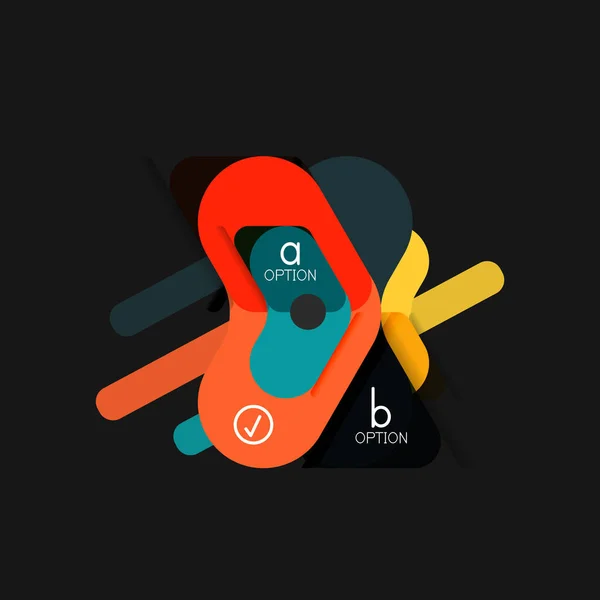 Infografías geométricas de diseño plano, etiqueta o etiqueta vectorial de forma de flecha, etiquetas de precios, ofrecen insignia de promoción, diseño de iconos, diseño de estilo de papel para la visualización gráfica de datos paso a paso proceso, para — Archivo Imágenes Vectoriales