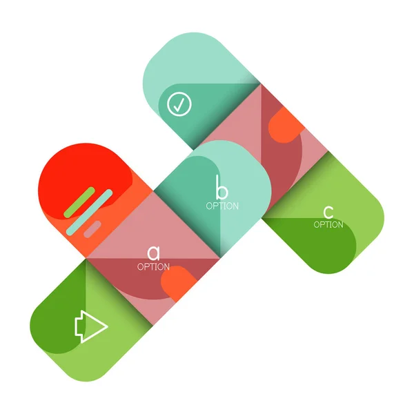 Infografik Option und Schritt für Schritt in abgerundeten Quadraten, Element von Diagramm, Diagramm, Diagramm mit Optionen, Teilen, Prozessen — Stockvektor