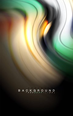 Sıvı sıvı renkler tasarım, renkli mermer veya plastik dalgalı doku arka plan, siyah, iş veya teknoloji sunu veya web broşür için parlak renkli öğeleri kapak tasarımı, duvar kağıdı