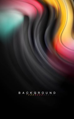 Sıvı sıvı renkler tasarım, renkli mermer veya plastik dalgalı doku arka plan, siyah, iş veya teknoloji sunu veya web broşür için parlak renkli öğeleri kapak tasarımı, duvar kağıdı