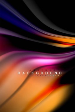 Sıvı sıvı renkler tasarım, renkli mermer veya plastik dalgalı doku arka plan, siyah, iş veya teknoloji sunu veya web broşür için parlak renkli öğeleri kapak tasarımı, duvar kağıdı