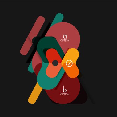 Düz tasarım geometrik infographics, ok şekli vektör etiket veya etiket, Fiyat etiketleri, promosyon rozet, simgesi tasarım, kağıt tarzı düzeni verileri grafik görselleştirme adım adım süreci için için teklif