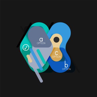 Düz tasarım geometrik infographics, ok şekli vektör etiket veya etiket, Fiyat etiketleri, promosyon rozet, simgesi tasarım, kağıt tarzı düzeni verileri grafik görselleştirme adım adım süreci için için teklif