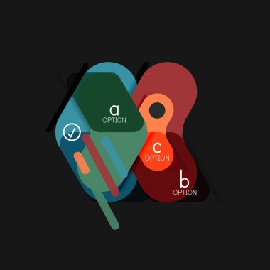 Düz tasarım geometrik infographics, ok şekli vektör etiket veya etiket, Fiyat etiketleri, promosyon rozet, simgesi tasarım, kağıt tarzı düzeni verileri grafik görselleştirme adım adım süreci için için teklif