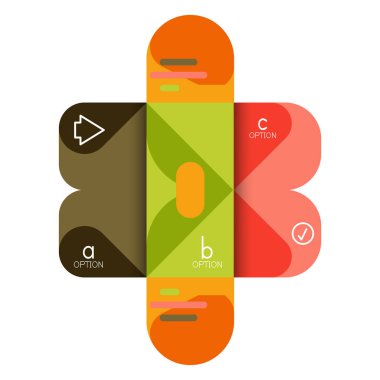 Infographics seçeneği ve adım adım içinde yuvarlak kareler, grafik, grafik, diyagram seçenekleri, parçalar, süreçleri ile unsuru
