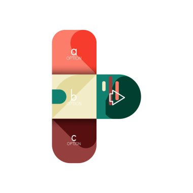 Infographics seçeneği ve adım adım içinde yuvarlak kareler, grafik, grafik, diyagram seçenekleri, parçalar, süreçleri ile unsuru