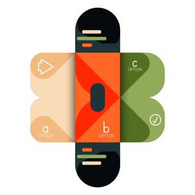Infographics seçeneği ve adım adım içinde yuvarlak kareler, grafik, grafik, diyagram seçenekleri, parçalar, süreçleri ile unsuru