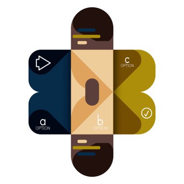 Infographics seçeneği ve adım adım içinde yuvarlak kareler, grafik, grafik, diyagram seçenekleri, parçalar, süreçleri ile unsuru