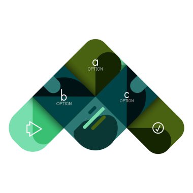 Infographics seçeneği ve adım adım içinde yuvarlak kareler, grafik, grafik, diyagram seçenekleri, parçalar, süreçleri ile unsuru