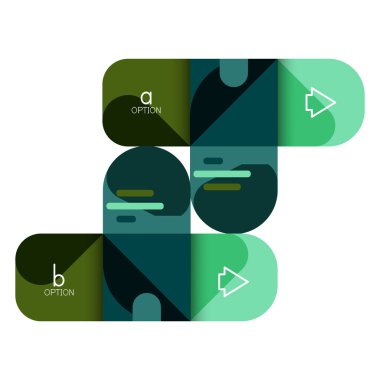 Infographics seçeneği ve adım adım içinde yuvarlak kareler, grafik, grafik, diyagram seçenekleri, parçalar, süreçleri ile unsuru