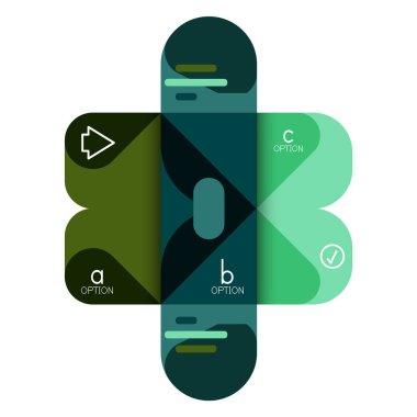 Infographics seçeneği ve adım adım içinde yuvarlak kareler, grafik, grafik, diyagram seçenekleri, parçalar, süreçleri ile unsuru