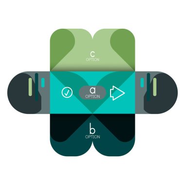 Infographics seçeneği ve adım adım içinde yuvarlak kareler, grafik, grafik, diyagram seçenekleri, parçalar, süreçleri ile unsuru