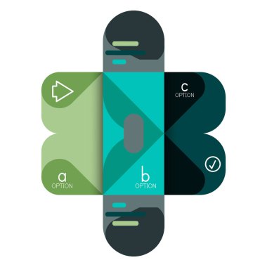 Infographics seçeneği ve adım adım içinde yuvarlak kareler, grafik, grafik, diyagram seçenekleri, parçalar, süreçleri ile unsuru