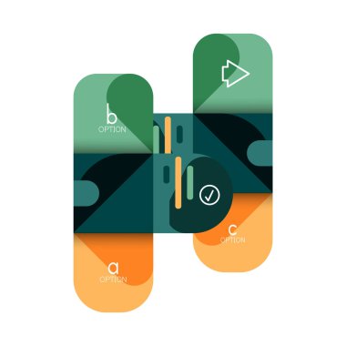 Infographics seçeneği ve adım adım içinde yuvarlak kareler, grafik, grafik, diyagram seçenekleri, parçalar, süreçleri ile unsuru