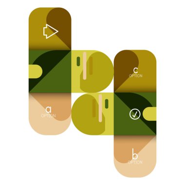 Infographics seçeneği ve adım adım içinde yuvarlak kareler, grafik, grafik, diyagram seçenekleri, parçalar, süreçleri ile unsuru