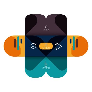 Infographics seçeneği ve adım adım içinde yuvarlak kareler, grafik, grafik, diyagram seçenekleri, parçalar, süreçleri ile unsuru