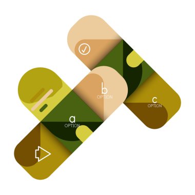 Infographics seçeneği ve adım adım içinde yuvarlak kareler, grafik, grafik, diyagram seçenekleri, parçalar, süreçleri ile unsuru