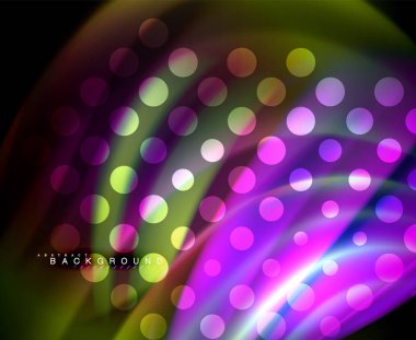 Neon holografik sıvı renkli dalga web, duvar kağıdı, desen, doku ve arka plan için