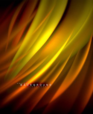 Neon parlayan dalga, sihirli enerji ve ışık arka plan. Vektör duvar kağıdı şablonu