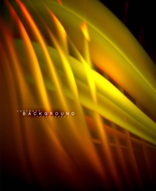 Neon parlayan dalga, sihirli enerji ve ışık arka plan. Vektör duvar kağıdı şablonu