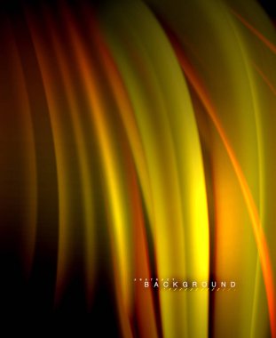 Neon parlayan dalga, sihirli enerji ve ışık arka plan. Vektör duvar kağıdı şablonu