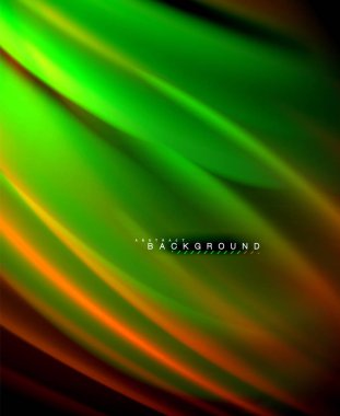 Neon parlayan dalga, sihirli enerji ve ışık arka plan. Vektör duvar kağıdı şablonu