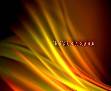 Neon parlayan dalga, sihirli enerji ve ışık arka plan. Vektör duvar kağıdı şablonu