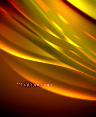 Neon parlayan dalga, sihirli enerji ve ışık arka plan. Vektör duvar kağıdı şablonu