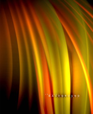 Neon parlayan dalga, sihirli enerji ve ışık arka plan. Vektör duvar kağıdı şablonu