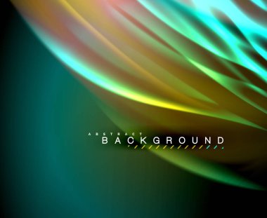 Neon parlayan dalga, sihirli enerji ve ışık arka plan. Vektör duvar kağıdı şablonu