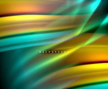 Neon parlayan dalga, sihirli enerji ve ışık arka plan. Vektör duvar kağıdı şablonu