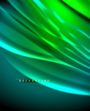 Neon parlayan dalga, sihirli enerji ve ışık arka plan. Vektör duvar kağıdı şablonu