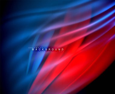 Neon parlayan dalga, sihirli enerji ve ışık arka plan. Vektör duvar kağıdı şablonu