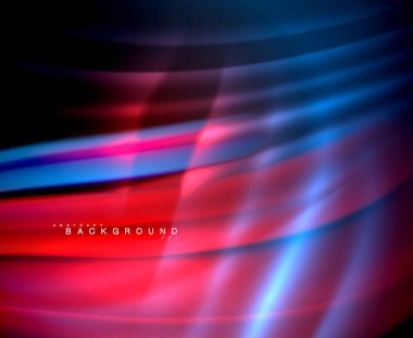 Neon parlayan dalga, sihirli enerji ve ışık arka plan. Vektör duvar kağıdı şablonu