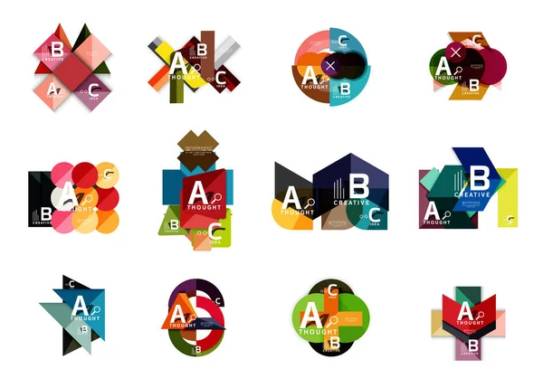 Σύνολο των γεωμετρικών infographic πανό, χαρτί πληροφορίες ένα b c επιλογή διαγράμματα δημιουργήθηκε με χρώμα σχήματα — Διανυσματικό Αρχείο