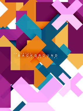 Çok renkli soyut geometrik şekiller, geometri arka plan web afiş için