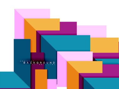 Çok renkli soyut geometrik şekiller, geometri arka plan web afiş için