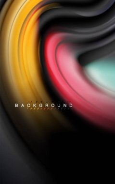 Sıvı sıvı renkler tasarım, renkli mermer veya plastik dalgalı doku arka plan, siyah, iş veya teknoloji sunu veya web broşür için parlak renkli öğeleri kapak tasarımı, duvar kağıdı