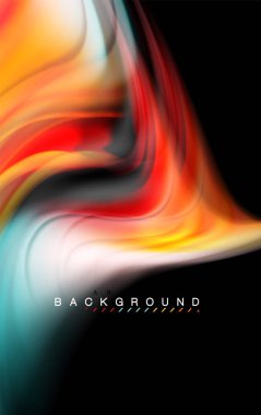 Sıvı sıvı renkler tasarım, renkli mermer veya plastik dalgalı doku arka plan, siyah, iş veya teknoloji sunu veya web broşür için parlak renkli öğeleri kapak tasarımı, duvar kağıdı