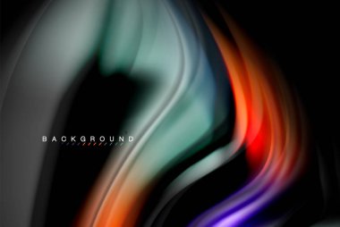 Sıvı sıvı renkler tasarım, renkli mermer veya plastik dalgalı doku arka plan, siyah, iş veya teknoloji sunu veya web broşür için parlak renkli öğeleri kapak tasarımı, duvar kağıdı