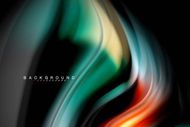 Sıvı sıvı renkler tasarım, renkli mermer veya plastik dalgalı doku arka plan, siyah, iş veya teknoloji sunu veya web broşür için parlak renkli öğeleri kapak tasarımı, duvar kağıdı